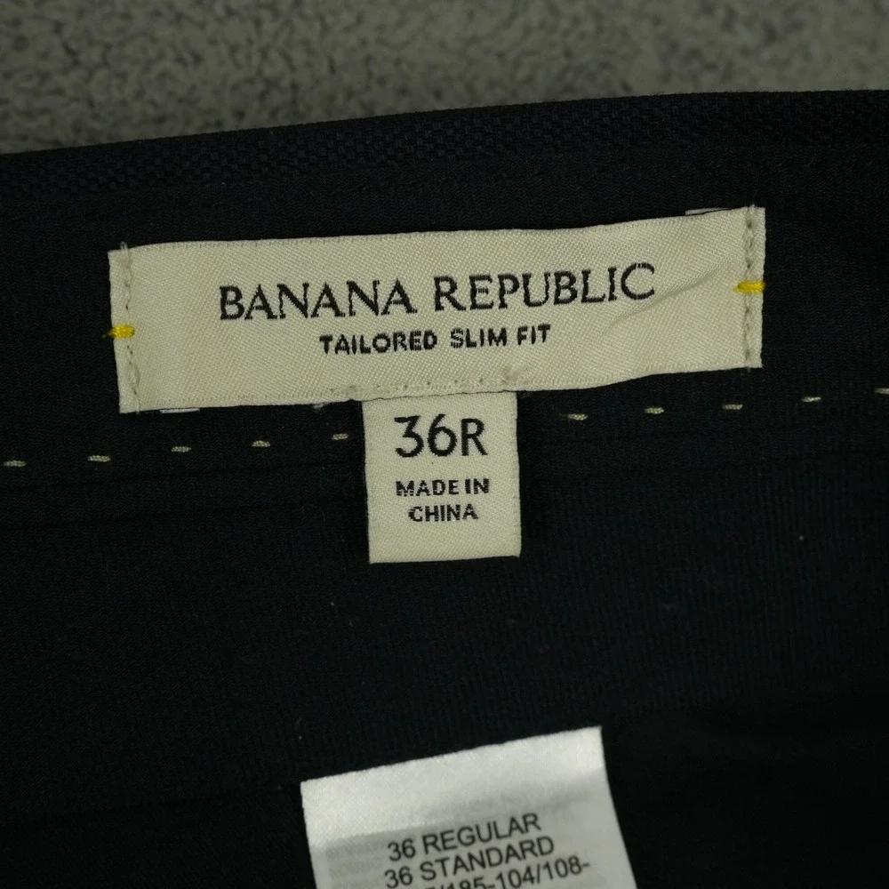 Banana Republic Signature Italian Hopsack Pant Mens 36R (38x31) Navy Reda Flexo